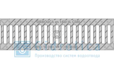 Решетка водоприемная Gidrolica Standart РВ -10.13,6.50 - щелевая чугунная ВЧ оцинкованная, кл. С250