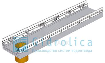 BGF-Z Мелкосидящий лоток DN150, с оцинкованной насадкой, с вертикальным водосливом, h 100, без уклона