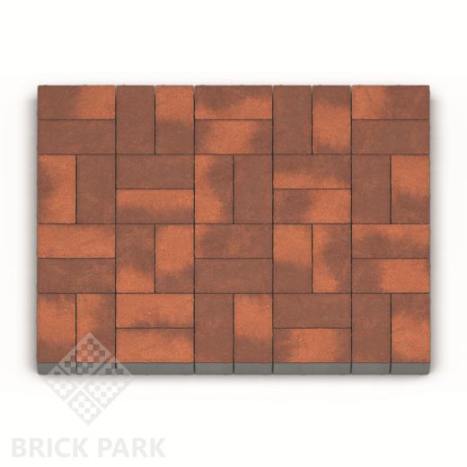 Тротуарная плитка Каменный век Кирпичик Color Mix Коричнево-оранжевый 200×100×40