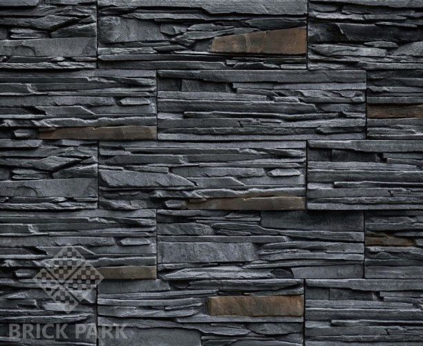 Декоративный камень Bergstone Горный пик черный пепел 19 (Угловой)