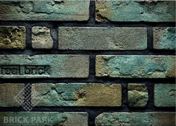 Кирпич ручной формовки Real Brick КР/0,5ПФ RB бирюзовый
