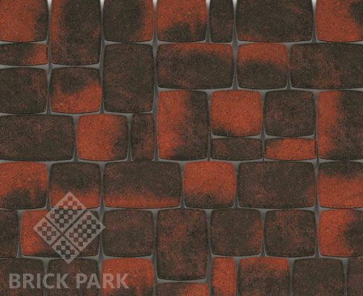 Тротуарная плитка Каменный век Классико Color Mix Черно-красный 115×115×60