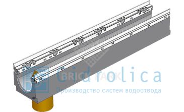 BGU-Z Универсальный лоток DN100, № 5-0, с оцинкованной насадкой, с вертикальным водосливом