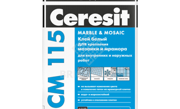 Клей для мозаики и мрамора Ceresit CM 115 белый 25 кг