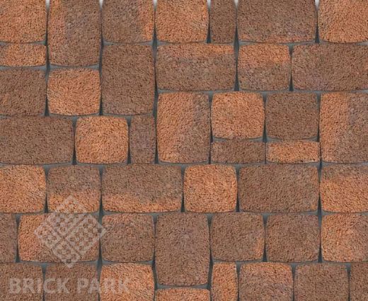 Тротуарная плитка Каменный век Классико Stone Base Коричнево-оранжевый 57×115×60