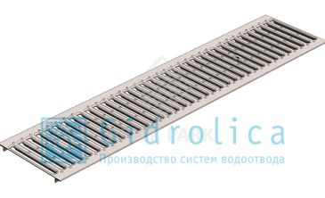 Решетка водоприемная Gidrolica Standart РВ -15.24.100 - штампованная стальная нержавеющая, кл. А15