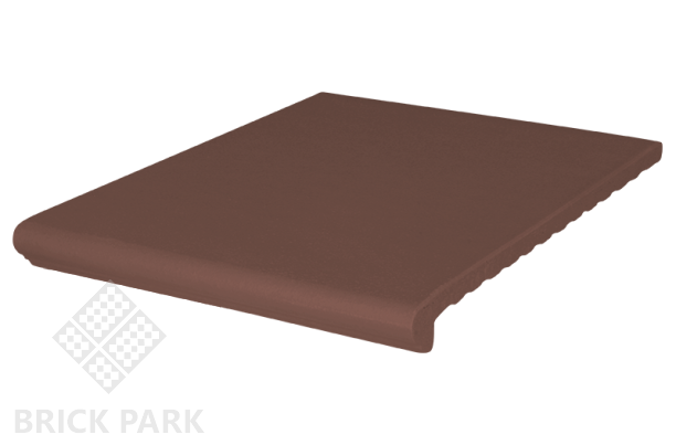 Клинкерная ступень веницианская гладкая KING KLINKER Коричневый натура (03), 330x245x14 мм