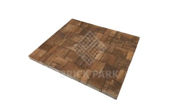 Бетонная брусчатка БРАЕР Старый город Ландхаус Color Mix Каштан 160x160x60
