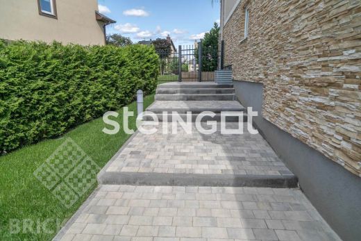 Тротуарная плитка Новый город Серебристый камень (Stein Silver) 40 мм