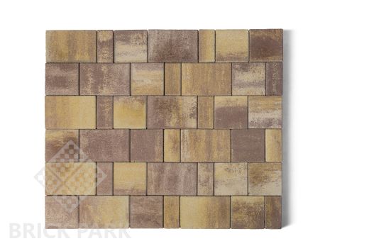 Бетонная брусчатка БРАЕР Старый город Ландхаус Color Mix 15 Степь 160x160x60