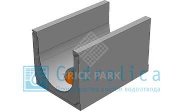 BGU-XL Универсальный лоток DN500, № 35-0, с вертикальным водосливом, без уклона