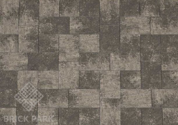 Тротуарная плитка Каменный век Бельпассо Премио Color Mix Черно-белый 150×150×60