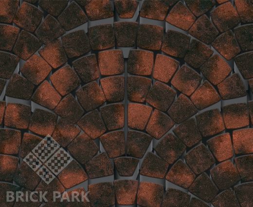 Тротуарная плитка Каменный век Классико Ориджинал Color Mix Черно-красный 110(72,8)×115×60